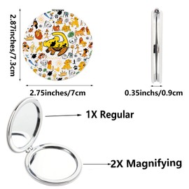 SEIRAA Lion Lover Pocket Mirror Cartoon Animal Gifts Scar & Pumbaa Gifts Magical Kingdom Makeup Mirror (Lion)