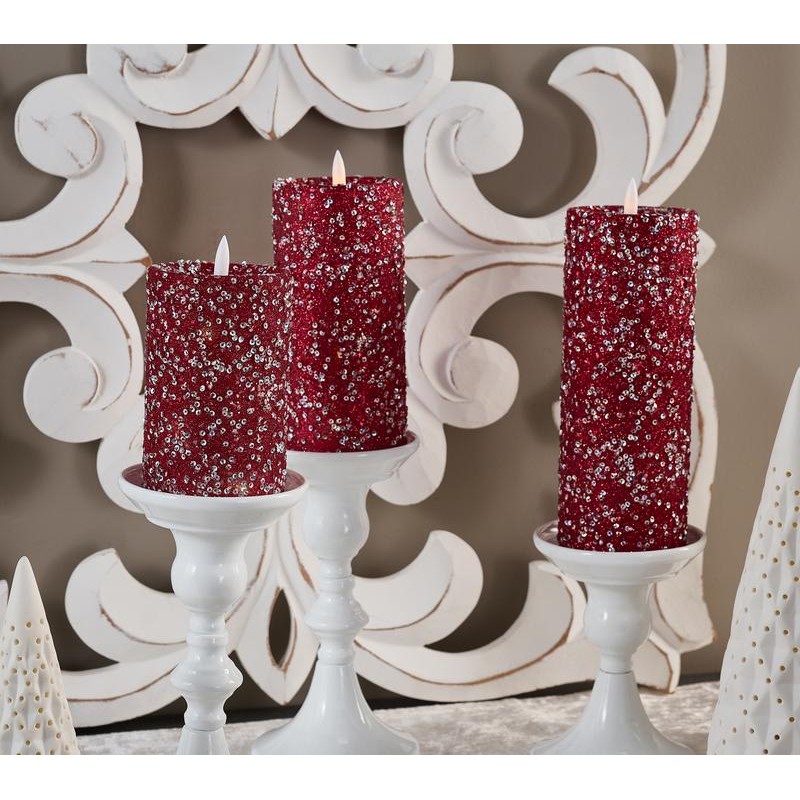 QVC Set of 3 Illuminated Beads & Sequins Pillars by
