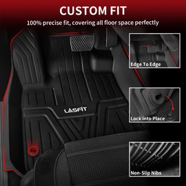 LASFIT Floor Mats for Honda CR-V 2023 2024 2025 2026 (Include CR-V FCEV & Hybrid Models) All Weather Protection TPE Car Liners, 1st & 2nd Row Black
