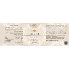 Sky Premium Life D3 2200IU (55μg) & K2 (45μg) Food Supplement - 60 Tablets - 2 Month Supply