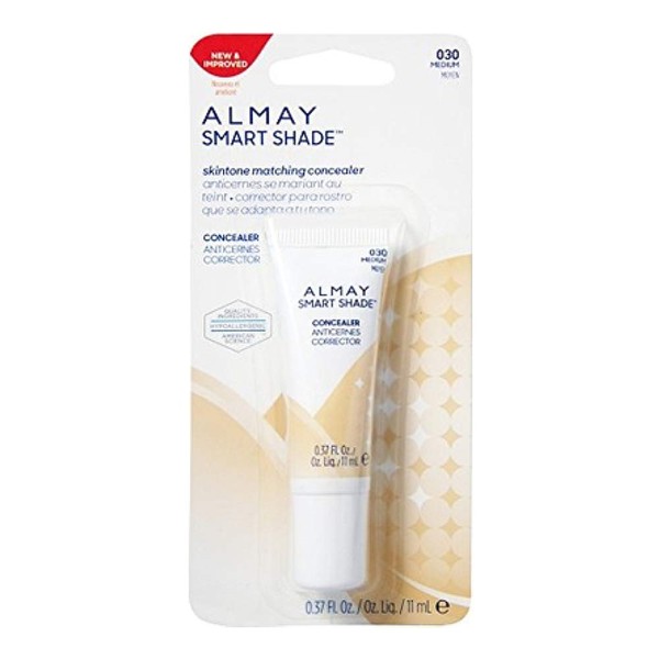Almay Smart Shade Concealer Makeup, Medium [030] 0.37 oz (Pack of 2)