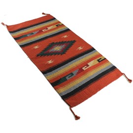 Onyx Arrow Boho Southwest Area Rug - Center Diamond Design - Washable Boho Rug - Carpet Runner - Ideal for Living Room and Bedroom Decor - Bohemian Farmhouse - Center Diamond, Rust/Green 4 Ft. x 6 Ft.