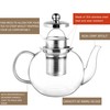 CNGLASS 900ml Glass Teapot with Removable Infuser,Clear Tea Kettle Stovetop
