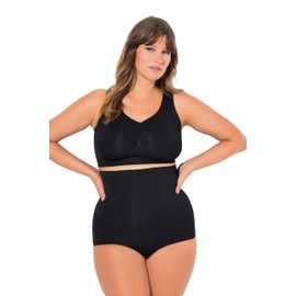 Ulla Popken Women's Shaping Briefs High Waist Shaping Bodice Pants, black, 42 - 44