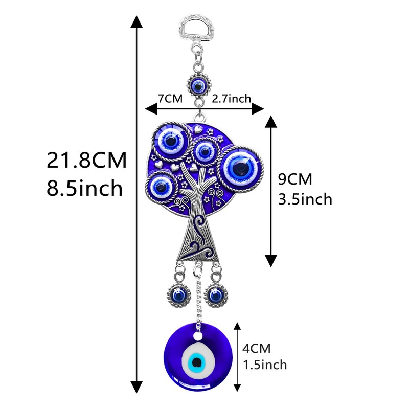 Peili Blue Evil Eye Wall Hanging Pendant Decor, Turkish Nazar