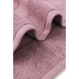 Taka Fabrics 3 Pieces Wave Collection Ultra Soft and Highly Absorbent 100% Turkish Cotton Towels Bath, Hand, Kicthen Facecloth Sauna Pool Guest Towels Sets (80x50cm-3 Pieces, Purple)