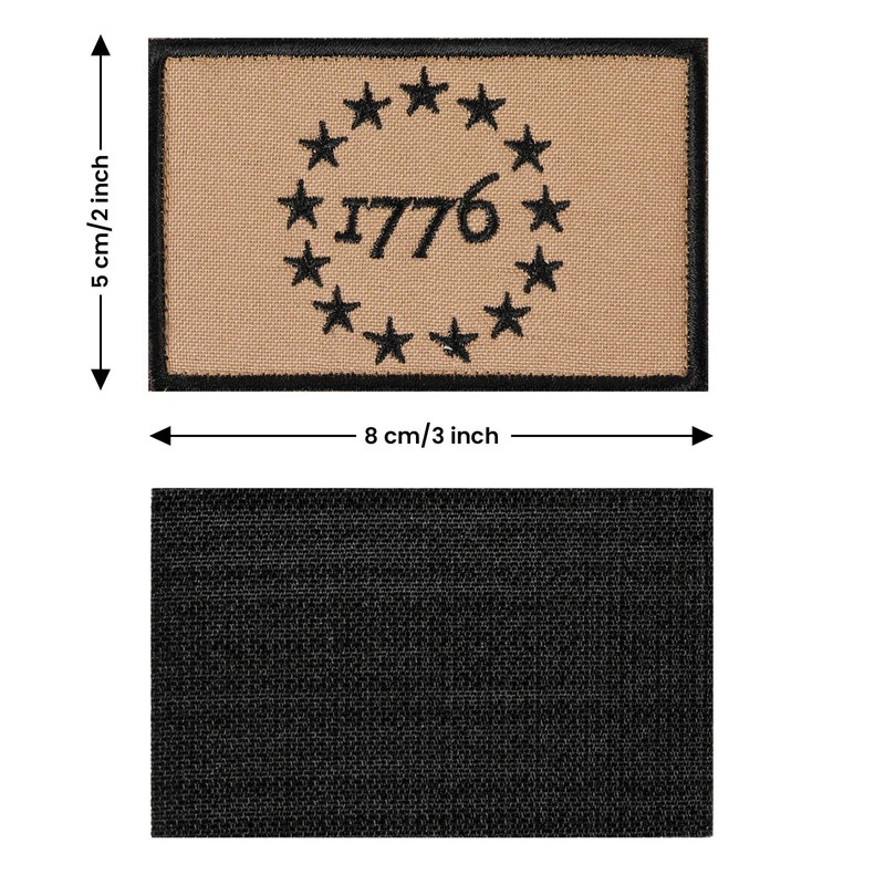 1776 Patriot Tactical Morale Patch Milltary Bordado Aplique Gancho y
