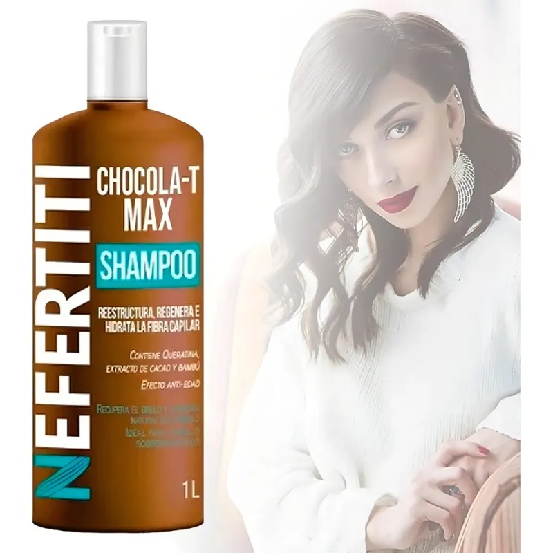 Nefertiti Shampoo P/cabello Maltratado Chocola-t Max 1l