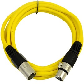 SEISMIC AUDIO - SAXLX-10 - 10' Yellow XLR Male to XLR Female Patch Cable - Balanced - 10 Foot Patch Cord