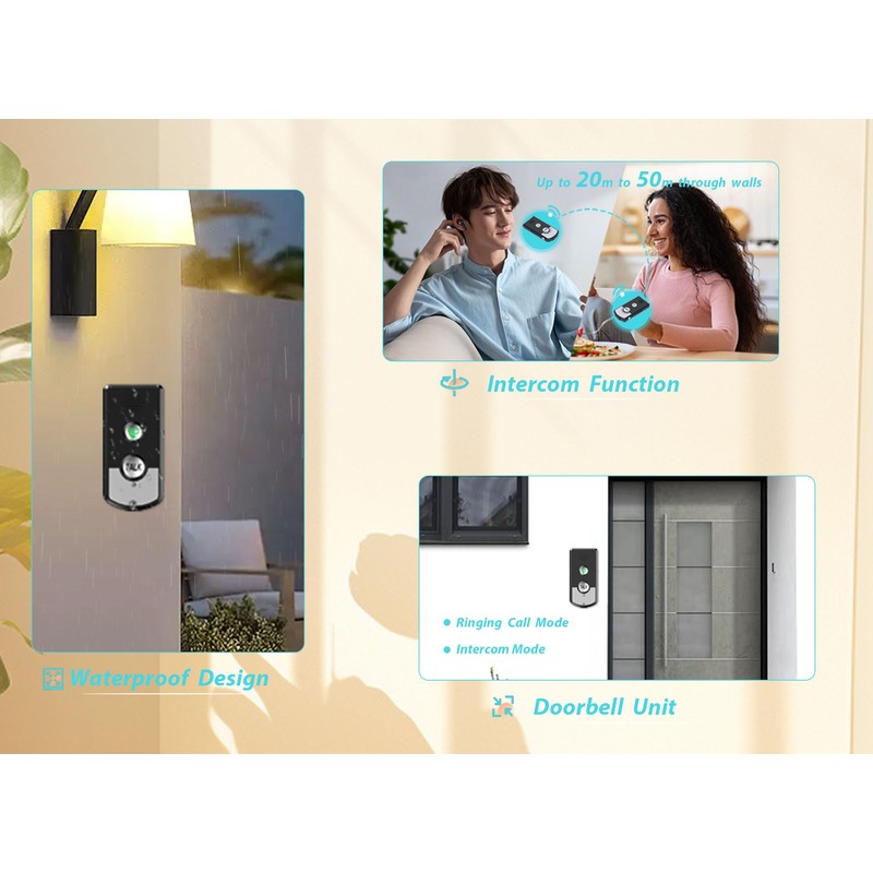 2 Way Voice Intercom, Intercom Unit, Waterproof Wireless Intercomunicador, Intelligent