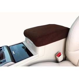Car Console Covers Plus Made in USA Designed for Lexus GX460 2010-2024 Fleece Auto Armrest Center Console Cover Protector Brown