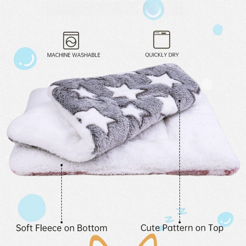 Guangyu Pack of 3 Small Animal Plush Bed, Fluffy Fleece,