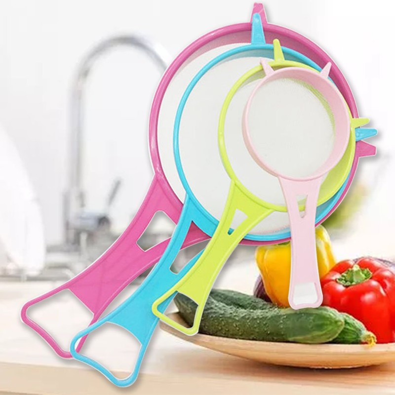 4Pcs Plastic Mesh Strainer Colander Set, Food Soy Milk Flour