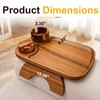 Couch Armrest Table,3-in-1 Clip On Acacia Wood Sofa Armrest Tray