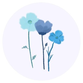 24 x 40mm Round 'Spring Flowers' Stickers (SK00064426)