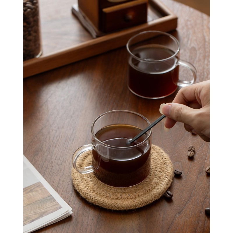 5 OZ Espresso Cups with Handle, Clear Espresso Shot Glass