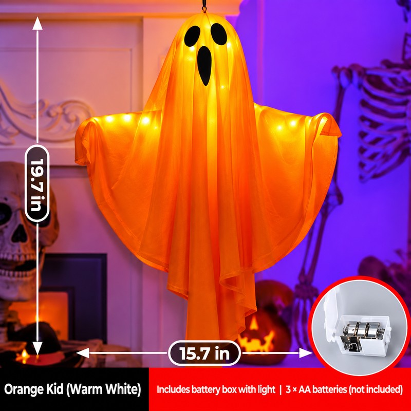 Inflatable Halloween Ghost Decoration with LED Lights – Outdoor &