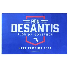 Ron Desantis Florida Governor Keep Florida Free Blue Premium Quality Heavy Duty Fade Resistant 3x5 3'x5' 100D Woven Poly Nylon Flag Banner Grommets