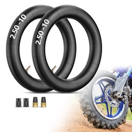 RUTU 2.50/2.75-10 Dirt Bike Tubes TR4 straight valve Compatible with Off-Road Kids' Motorcycles, XR50 CRF50 PW50 SX500 Razor MX500 MX650 Dirt Bike 50cc 70cc 110cc 125cc Inner Tube (2-Pack)