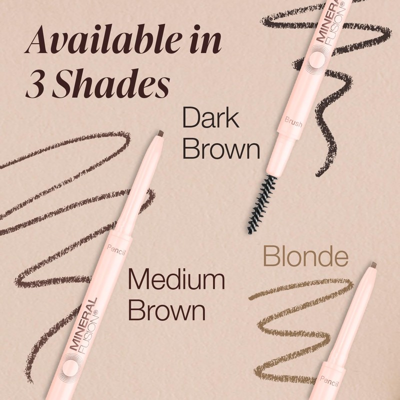 Mineral Fusion Retractable Brow Pencil (Medium Brown) - Shape &