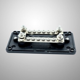 Operitacx Dc Heavy Duty Power Distribution Block for Car and Boat Bus Bar with Enclosure Easy Wiring Configuration and Removable Design