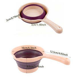 Auiurrer 2 Pcs Folding Water Ladle Collapsible Scoop Portable Kitchen Ladles Water Dippers for Bathroom Garden 2 Colors