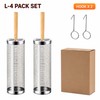 4-Pack Stainless Steel Rolling Grill Baskets for BBQ – Wooden