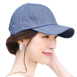 Hanahana15 Cap, Denim, 99% UV Protection, Men's, Women's, Spring/Summer, Deep, Cotton, Denim Cap, Deep, Large, Adjustable Size, Hat, Large, 100% Cotton, Plain, Simple, Stylish, Jeans, Spring, Summer,