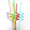 10 Pcs Spiral Reusable Plastic Straws Long Drinking Straws for