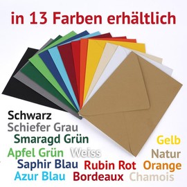 PresentFil® 100 x Envelopes Natural Brown C6 - 162 x 114 mm without Window I 100% Recycled Kraft Paper I 120 g/m² Thick I Blue Angel Certified I Made in Germany