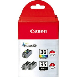 Canon PGI-35 Black Twin & CLI-36 Colour Ink Cartridge Bundle Pack