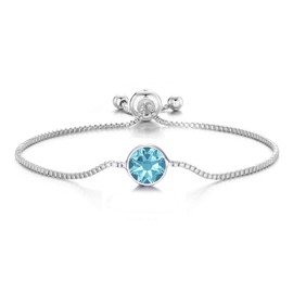 Philip Jones Light Blue Crystal Bracelet Created with Zircondia® Crystals
