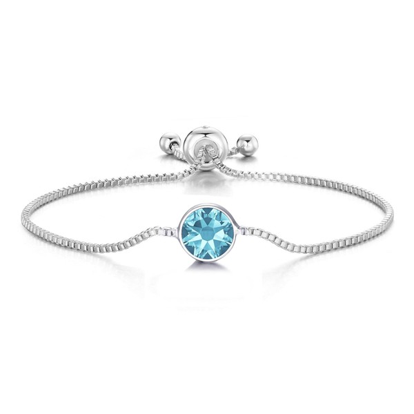 Philip Jones Light Blue Crystal Bracelet Created with Zircondia® Crystals