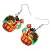 SHIGIE Thanksgiving Acrylic Pumpkin Pilgrim Hat Turkey Earrings Charming Dangle
