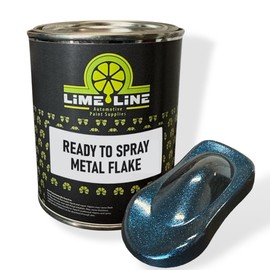 LiME LiNE Blue Metal Flake Automotive Basecoat- No Reducer Needed, Ready to Spray (1 Gallon)