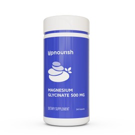 UpNourish- Magnesio Glicinato Quelato 500mg Cápsulas Magnesio Quelado Altamente Absorbible Magnesio Puro                                              