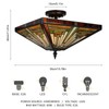ATOLOMOTOR 14"×12" Stained Glass Bowl Shade Ceiling Light,Tiffany Style Pendant