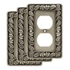 Franklin Brass Paisley (3-Pack) Outlet Covers Brushed Satin Pewter 1-Gang
