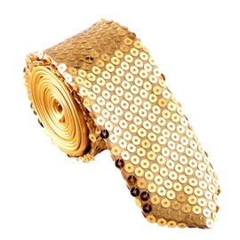 Xiang Ru Solid Necktie, Width 2.0 inches (5 cm), Men's, Women's, Sequins, Glitter, Party, Stage Performance, Fashionable, Present, Magic Gift, Gold, Gold
