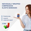 Elastic Bandage Wrap 3-Pack with Closure Clips, Comfortable Compression Support