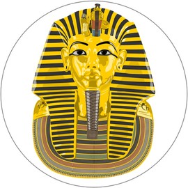 Pharaoh - 3 Inch Circle Sticker 3" x 3" - Gold Egypt Egyptian Tomb