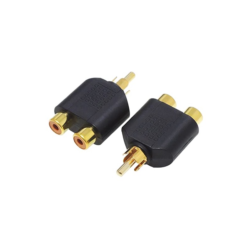 KAUMO RCA Pin Relay Adapter Monaural (RCA Male/2 RCA Female)