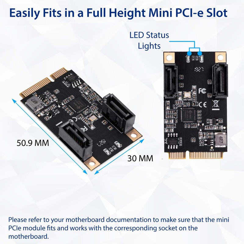 IO CREST M.2 22x42 PCIe Interface to 2 Port SATA