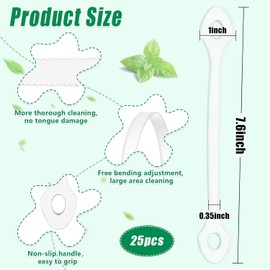 20 Count Disposable Tongue Scraper, Plastic Tongue Cleaner for Adults and Kids, Reduce Bad Breath,Promote Fresh Breath,Ergonomic Tongue Scrubber for Oral Care