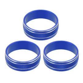 VekAuto 3 Pcs Car Console Interior AC Conditioner Switch Knob Cover Ring Compatible for Jeep Wrangler JK JKU 2011-2018, Non-Slip Aluminum Alloy Blue