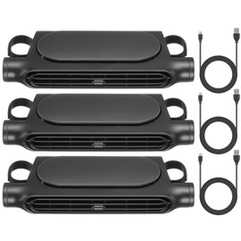 Tujoe 3 Pack Car Mounted Seat Back Cooling Fan USB Powered with Elastic Belt for Front and Back, 3 Wind Settings, Space Saving for Vehicle, Van, RV, Truck, SUV, Sedans
