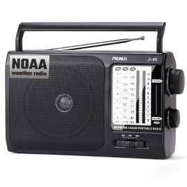 NOAA Weather AM FM Portable Radio with Best Reception, Transistor Radio, 3 X D Battery Operated Radios or AC Power for Household & Outdoor, Plug in Wall by PRUNUS