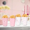 Sanixin 16 Pcs Pink Bow Popcorn Boxes Coquette Bowknot Popcorn