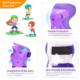 Youth / Kids Knee Pads Elbow Pad Wrist Guards Protective Set for 3 - 15 Years Child Ice Skating Roller Skates Scooter Inline Skating BMX Bike Cycling Skateboard Riding And Outdoor Extreme Multi-Sports