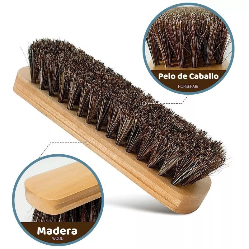 Veraly Cepillo Limpieza Zapatos Cerdas Suaves Caballo Sin Dañar Sup
